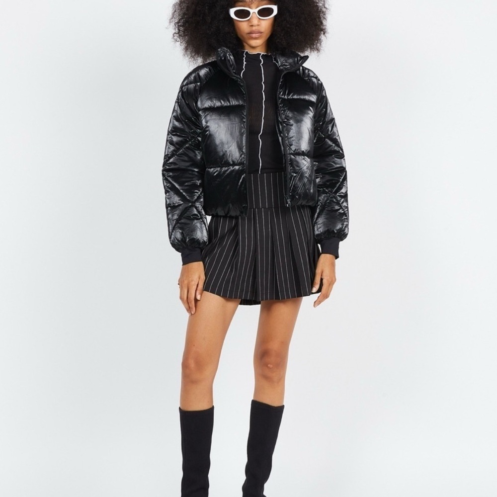 NWOT Noisy May Glossy Shiny Puffer Coat Jacket Size XL Black Winter Ski Snow